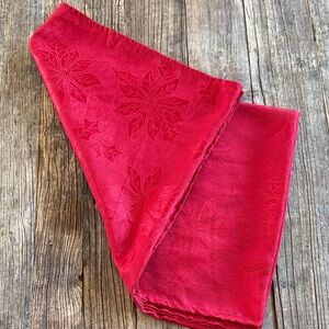 Deep Red Christmas Holiday Tablecloth 52”X70”